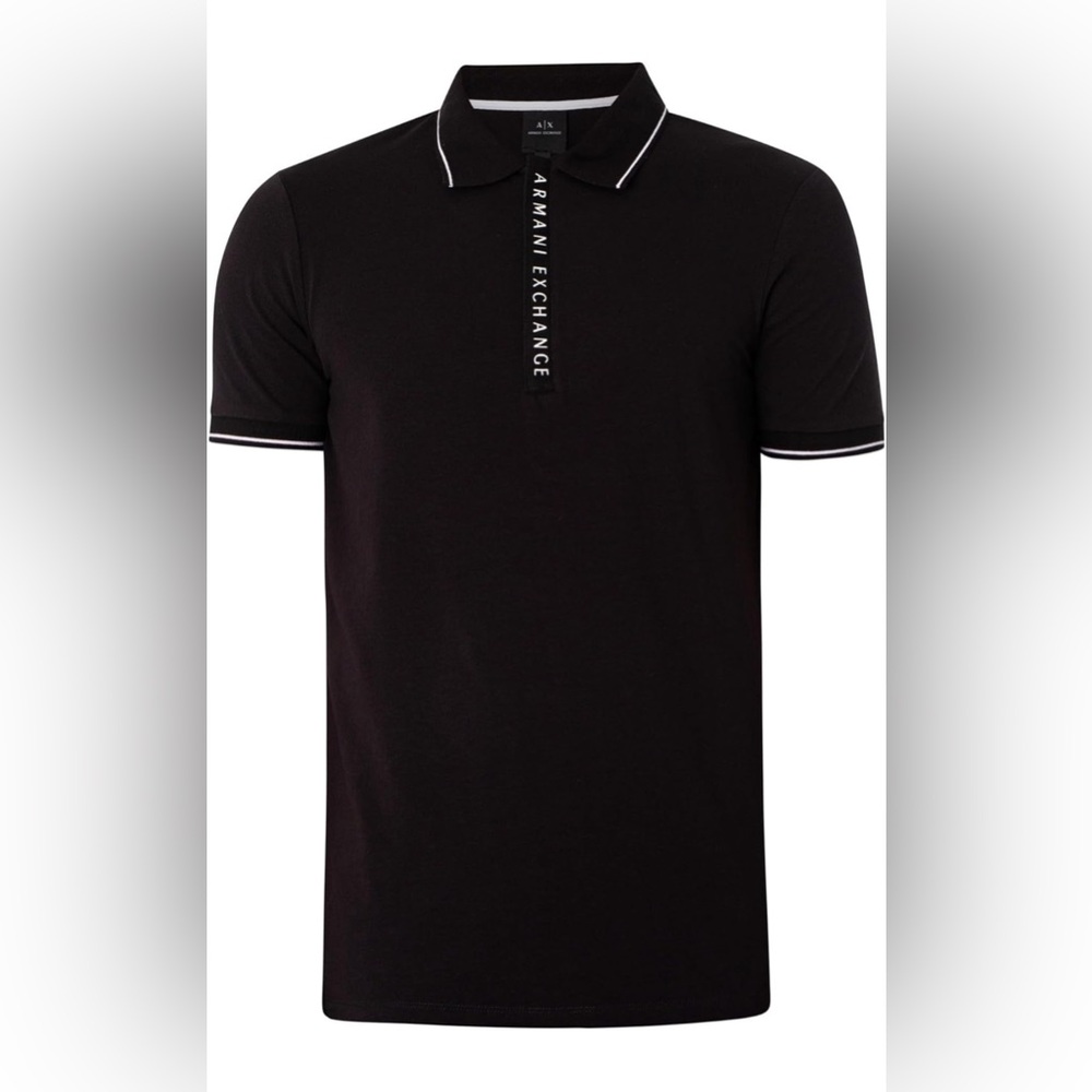 A|X ARMANI EXCHANGE Men's Logo Zip Jersey Polo